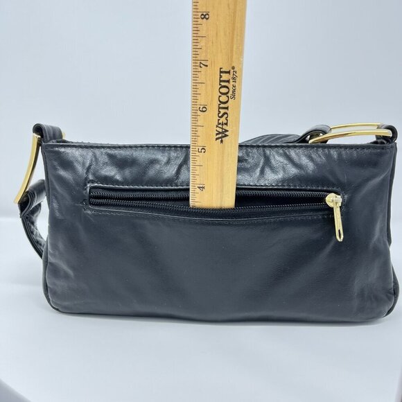 Vintage  Dawli  Black Leather   East West Bag   Gold & Patten Detailing, - Picture 11 of 15